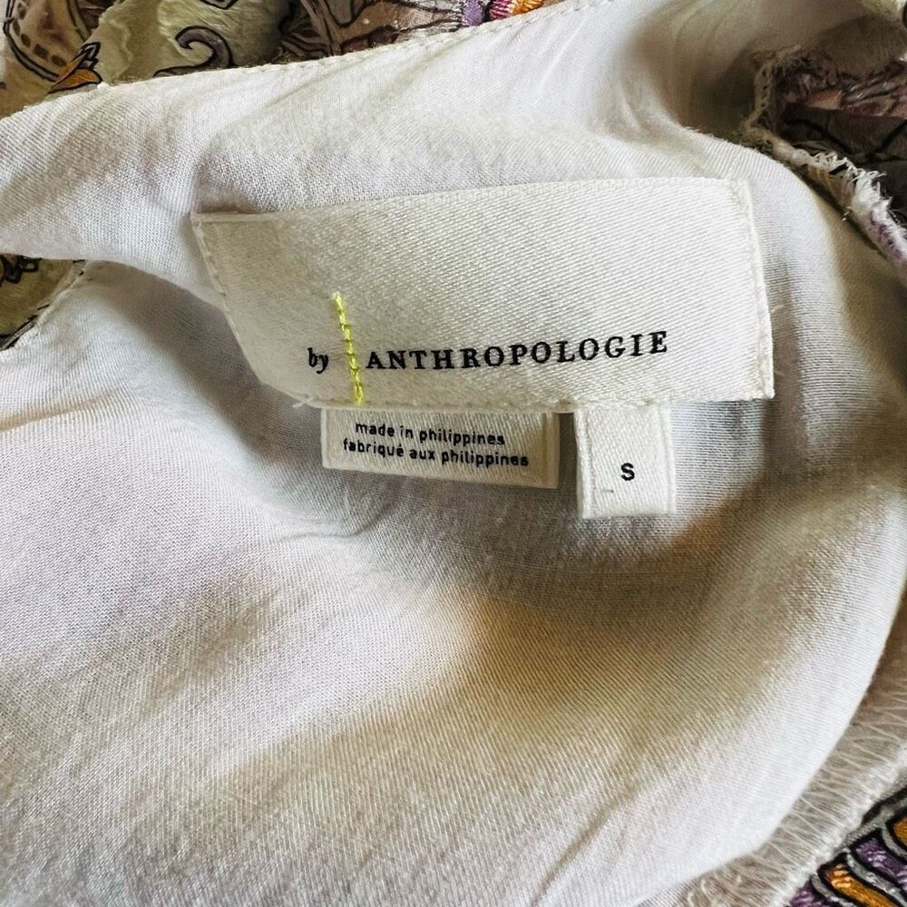 Anthropologie Top Blouse Floral 100% Silk - Picture 5 of 7